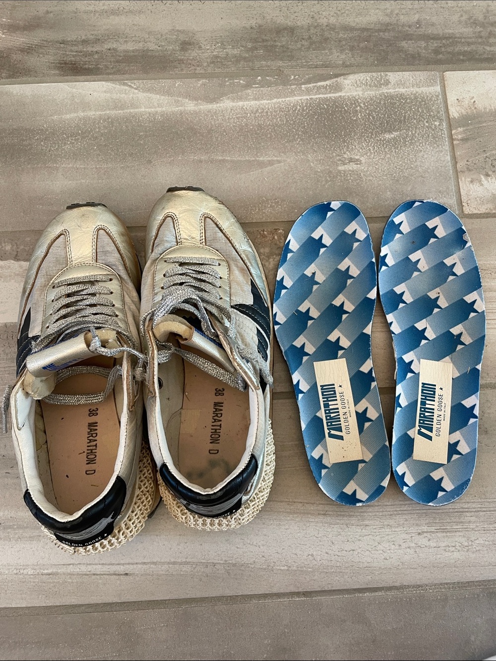 Golden Goose Marathon Silver Black Women’s 38 *FLAWS* - Picture 13 of 16